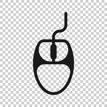 Computer mouse icon in flat style. Cursor vector illustration on white isolat Stock Illustration