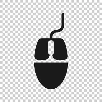 Computer mouse icon in flat style. Cursor vector illustration on white isolat Stock Illustration