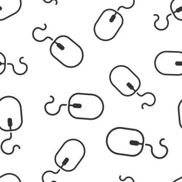 Computer mouse icon in flat style. Cursor vector illustration on white isolat Illustrazione stock