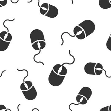 Computer mouse icon in flat style. Cursor vector illustration on white isolat Stock Illustration