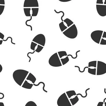 Computer mouse icon in flat style. Cursor vector illustration on white isolat Stock Illustration