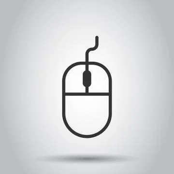Computer mouse icon in flat style. Cursor vector illustration on white isolat Stock Illustration