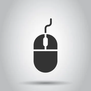 Computer mouse icon in flat style. Cursor vector illustration on white isolat Stock Illustration