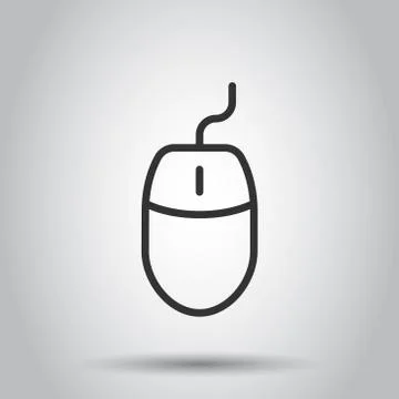 Computer mouse icon in flat style. Cursor vector illustration on white isolat Illustrazione stock