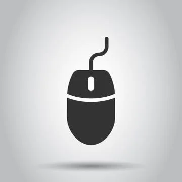 Computer mouse icon in flat style. Cursor vector illustration on white isolat Illustrazione stock