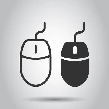 Computer mouse icon in flat style. Cursor vector illustration on white isolat Stock Illustration