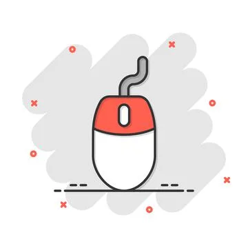 Computer mouse icon in flat style. Cursor vector illustration on white isolat Stock Illustration