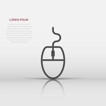 Computer mouse icon in flat style. Cursor vector illustration on white isol.. Illustrazione stock