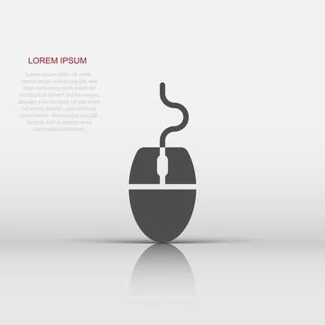 Computer mouse icon in flat style. Cursor vector illustration on white isol.. Stock Illustration