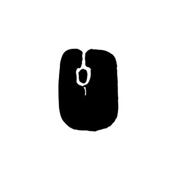 Computer mouse icon. Grunge vector illustration. Illustrazione stock
