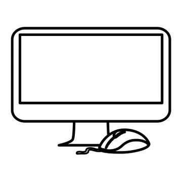 Computer with mouse icon Illustrazione stock