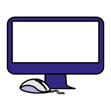 Computer with mouse icon Illustrazione stock