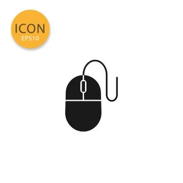 Computer mouse icon isolated flat style. Stock Illustration
