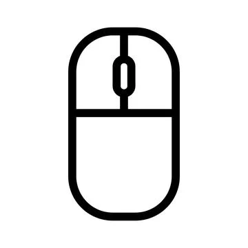 Computer mouse icon isolated on white background for digital interface design Ilustración de archivo