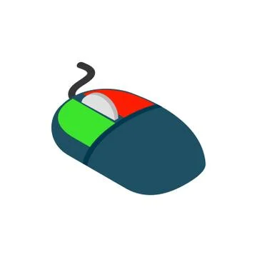 Computer mouse icon, isometric 3d style 스톡 일러스트