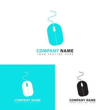 Computer mouse icon logo Stock Illustration