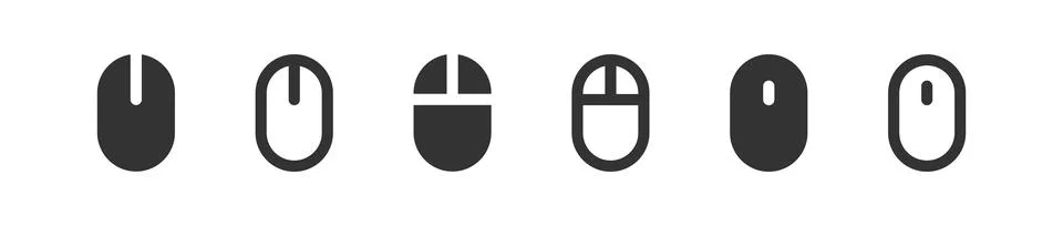 Computer mouse icon. Mouse pc button, web scroll in vector flat style. Stock Illustration