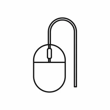 Computer mouse icon, outline style Illustrazione stock