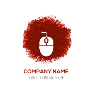 Computer mouse icon  - Red WaterColor Circle Splash Illustrazione stock