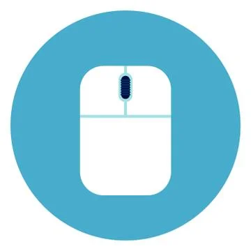 Computer Mouse Icon On Round Blue Background Stock Illustration