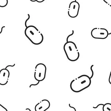 Computer mouse icon seamless pattern background. Business concept vector illu Illustrazione stock
