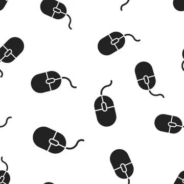 Computer mouse icon seamless pattern background. Business concept vector illu Illustrazione stock