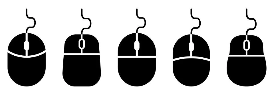 Computer mouse icon set Stock Illustration