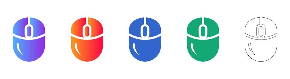 Computer Mouse Icon Set Stockillustratie