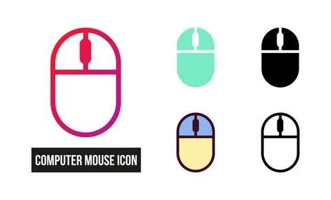 Computer Mouse Icon Set Vector Illustration Illustrazione stock