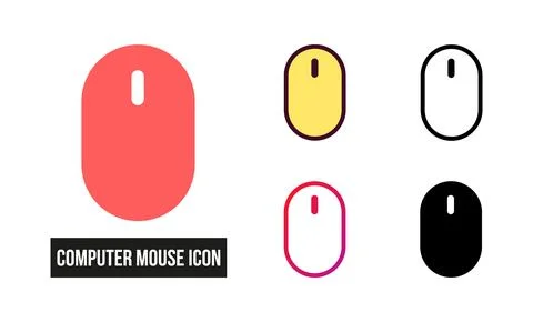 Computer Mouse Icon Set Vector Illustration Illustrazione stock
