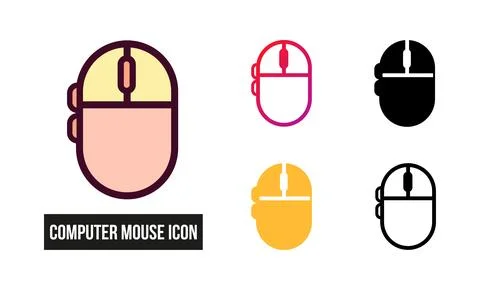 Computer Mouse Icon Set Vector Illustration Stockillustratie