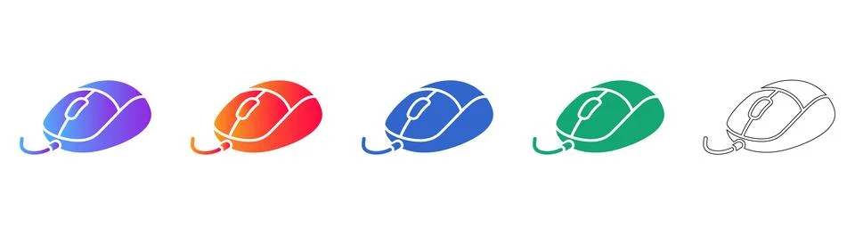 Computer Mouse Icon Set Vector Illustration Stockillustratie