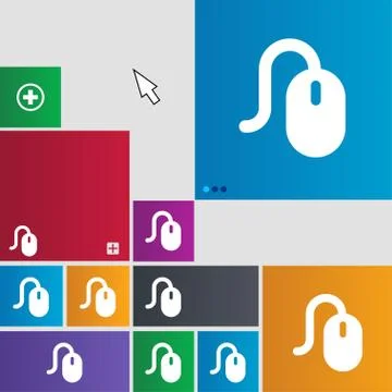 Computer mouse icon sign. buttons. Modern interface website buttons with cursor Stock Illustration