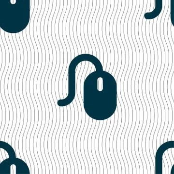 Computer mouse icon sign. Seamless pattern with geometric texture. イラスト素材