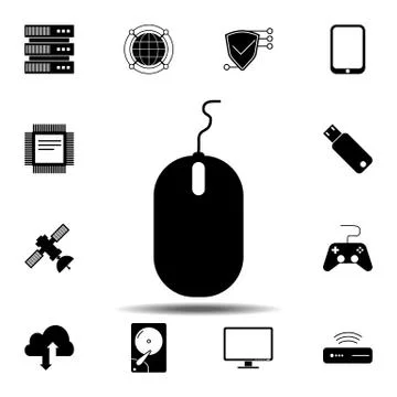 Computer mouse icon. Simple glyph vector element of Technology icons set for  Illustrazione stock