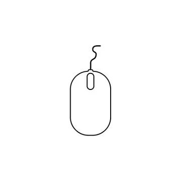 Computer mouse icon. Simple outline vector of technology set for UI and UX, w Stock Illustration