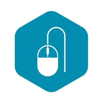 Computer mouse icon, simple style Illustrazione stock