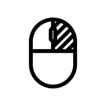 Computer mouse icon with striped pattern isolated on transparent background Stock Illustration
