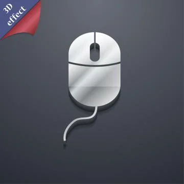 Computer mouse  icon symbol. 3D style. Trendy, modern design with space for y Stock Illustration