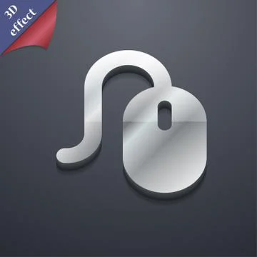 Computer mouse  icon symbol. 3D style. Trendy, modern design with space for y Stock Illustration