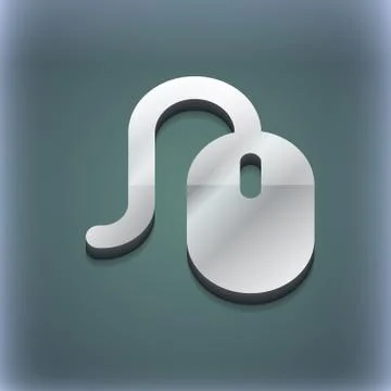 Computer mouse icon symbol. 3D style. Trendy, modern design with space for your Stock Illustration