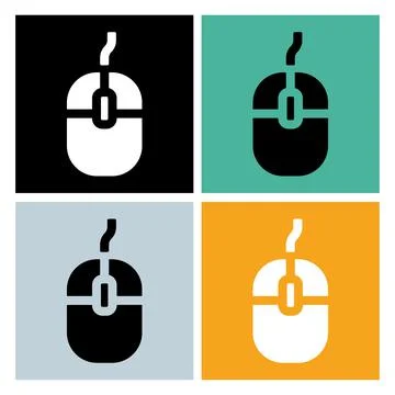 Computer Mouse Icon Symbol Set 스톡 일러스트
