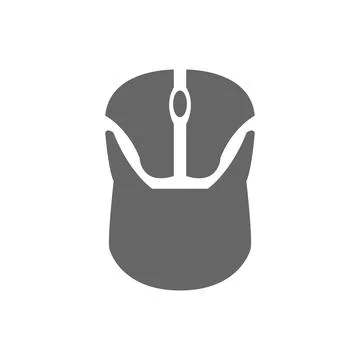 Computer mouse Icon in trendy flat style isolated on grey background, for your Stock Illustration