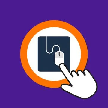Computer mouse icon. Use mouse device concept. Hand Mouse Cursor Clicks the B Illustrazione stock