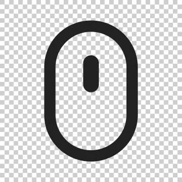 Computer Mouse icon. Vector illustration on isolated transparent background.  Stock Illustration