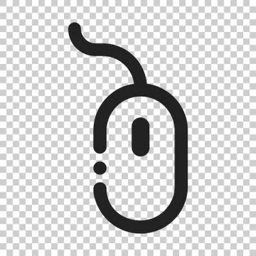 Computer Mouse icon. Vector illustration on isolated transparent background.  Stock Illustration