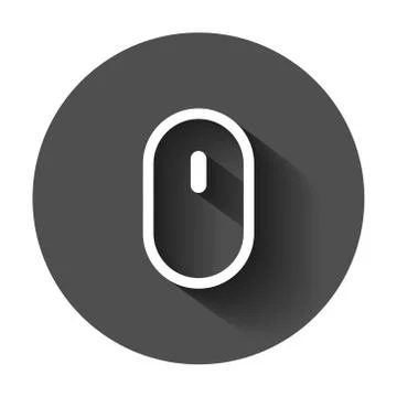 Computer Mouse icon. Vector illustration with long shadow. Business concept m Illustrazione stock