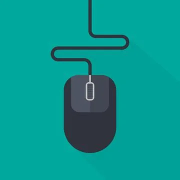 Computer Mouse Icon. Vector  Illustration Flat Style. Illustrazione stock