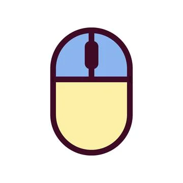 Computer Mouse Icon Vector Illustration. Computer Mouse Lineal Color Icon Stock Illustration