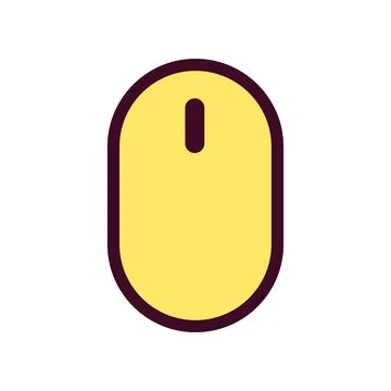 Computer Mouse Icon Vector Illustration. Computer Mouse Lineal Color Icon Stock Illustration